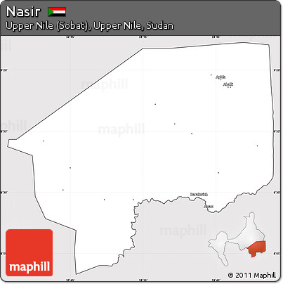 Silver Style Simple Map of Nasir, cropped outside