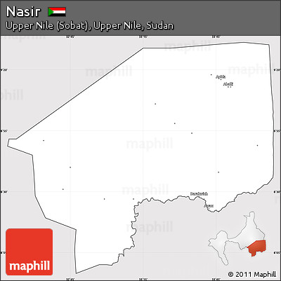 Silver Style Simple Map of Nasir, cropped outside