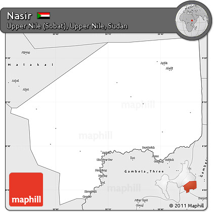 Silver Style Simple Map of Nasir