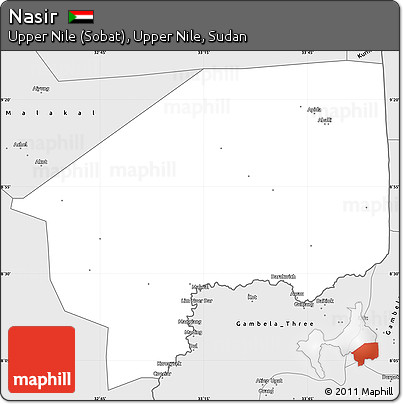 Silver Style Simple Map of Nasir