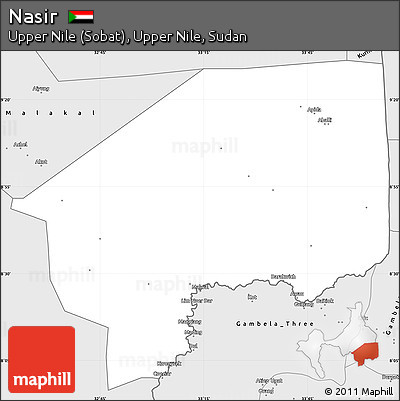 Silver Style Simple Map of Nasir
