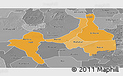 Political Shades Panoramic Map of Upper Nile (Sobat), desaturated