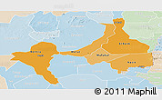 Political Shades Panoramic Map of Upper Nile (Sobat), lighten