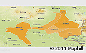 Political Shades Panoramic Map of Upper Nile (Sobat), physical outside