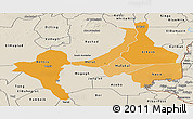 Political Shades Panoramic Map of Upper Nile (Sobat), shaded relief outside