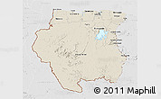 Shaded Relief 3D Map of Suriname, lighten, desaturated