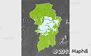 Physical 3D Map of Brokopondo, darken, desaturated