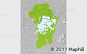 Physical 3D Map of Brokopondo, lighten, desaturated