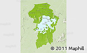 Physical 3D Map of Brokopondo, lighten