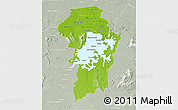 Physical 3D Map of Brokopondo, lighten, semi-desaturated