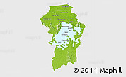 Physical 3D Map of Brokopondo, single color outside