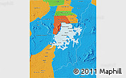 Political 3D Map of Brokopondo