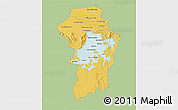 Savanna Style 3D Map of Brokopondo, single color outside