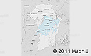 Silver Style 3D Map of Brokopondo