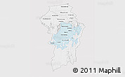 Silver Style 3D Map of Brokopondo, single color outside