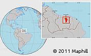 Gray Location Map of Brokopondo
