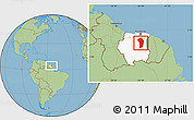 Savanna Style Location Map of Brokopondo, highlighted country