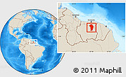 Shaded Relief Location Map of Brokopondo