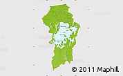 Physical Map of Brokopondo, cropped outside