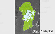 Physical Map of Brokopondo, darken, desaturated