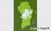 Physical Map of Brokopondo, darken