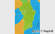 Physical Map of Brokopondo, political outside
