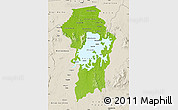 Physical Map of Brokopondo, shaded relief outside
