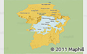 Savanna Style Panoramic Map of Brokopondo, single color outside