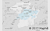 Silver Style Panoramic Map of Brokopondo