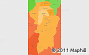 Political Shades Simple Map of Brokopondo