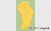 Savanna Style Simple Map of Brokopondo, cropped outside