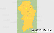 Savanna Style Simple Map of Brokopondo, single color outside