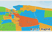 Political 3D Map of Commewijne