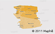 Political Shades 3D Map of Commewijne, cropped outside