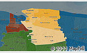 Political Shades 3D Map of Commewijne, darken