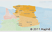 Political Shades 3D Map of Commewijne, lighten