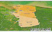 Political Shades 3D Map of Commewijne, satellite outside