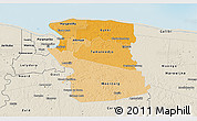 Political Shades 3D Map of Commewijne, shaded relief outside