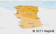 Political Shades 3D Map of Commewijne, single color outside