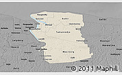 Shaded Relief 3D Map of Commewijne, darken, desaturated