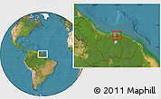 Satellite Location Map of Commewijne