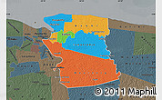 Political Map of Commewijne, darken, semi-desaturated