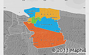 Political Map of Commewijne, desaturated