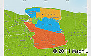 Political Map of Commewijne, physical outside