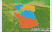 Political Map of Commewijne, satellite outside