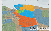 Political Map of Commewijne, semi-desaturated