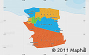 Political Map of Commewijne, single color outside
