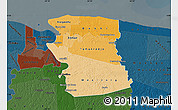 Political Shades Map of Commewijne, darken