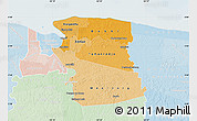 Political Shades Map of Commewijne, lighten