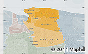 Political Shades Map of Commewijne, lighten, semi-desaturated